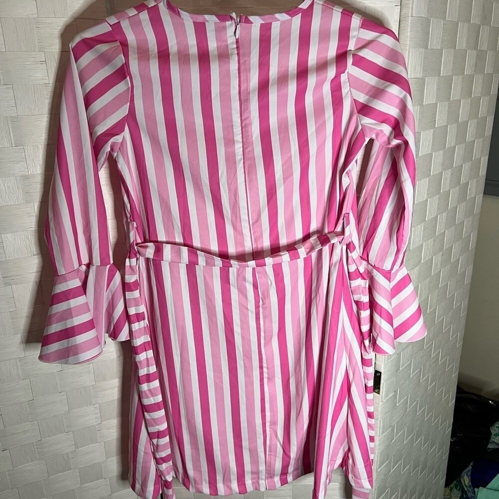 LITTLE girls pink and whit striped dress - Picture 6 of 6